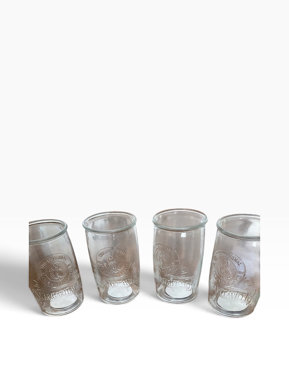 Margaritaville Embossed Clear Glass Tumbler Set - 4 Pack